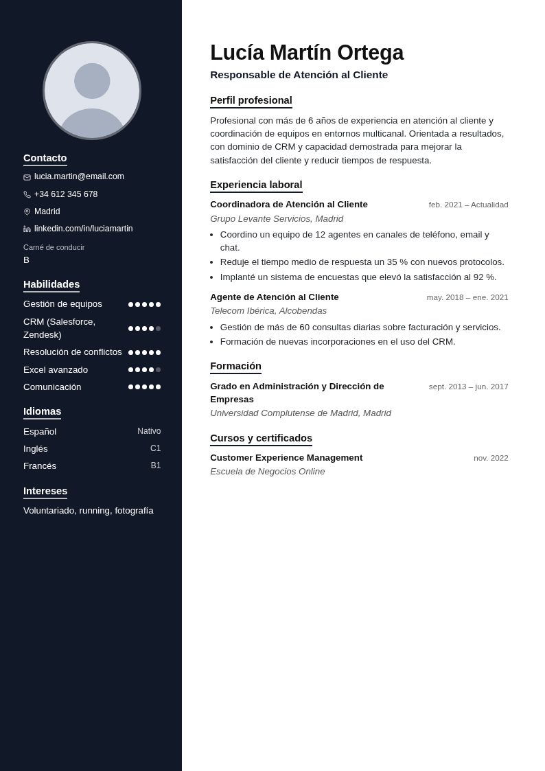 Plantilla de currículum Barcelona
