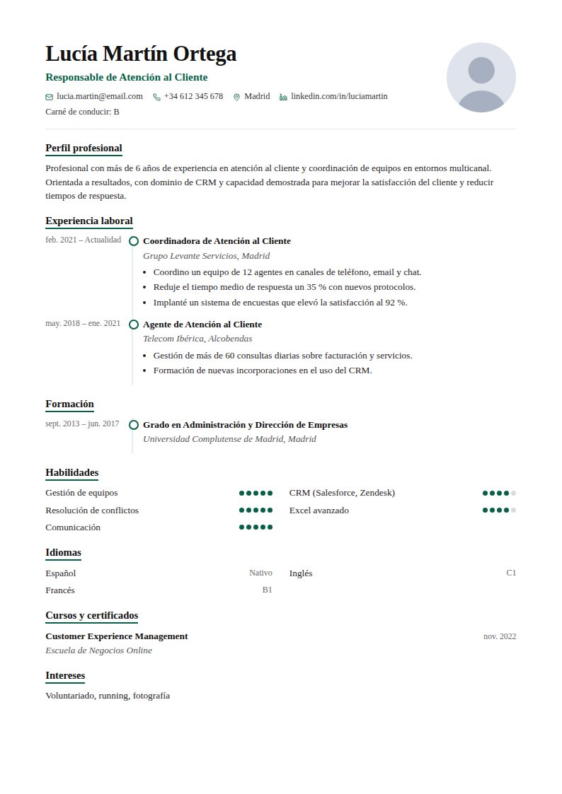 Plantilla de currículum Córdoba