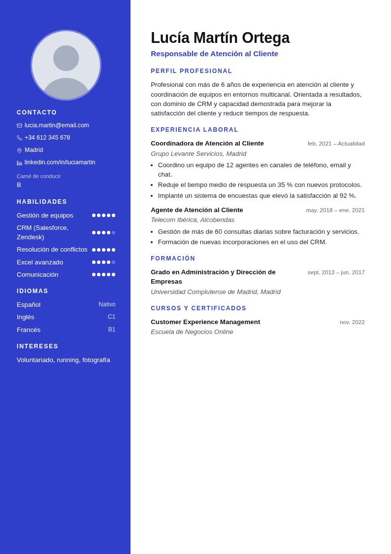 Plantilla de currículum Madrid